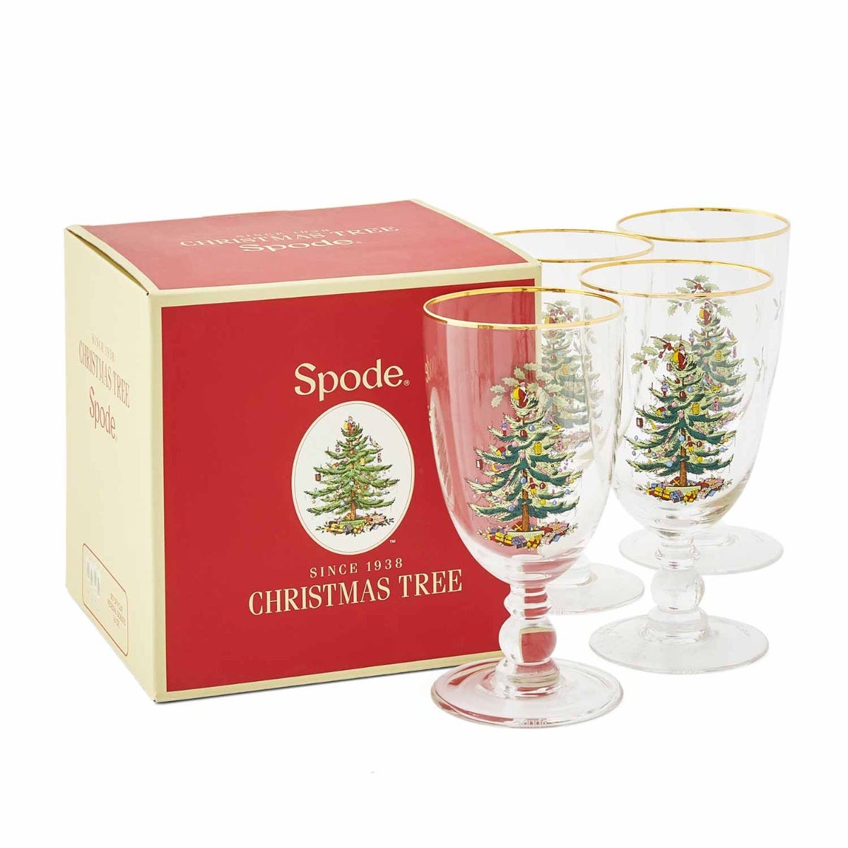 Christmas Tree Set of 4 Goblets