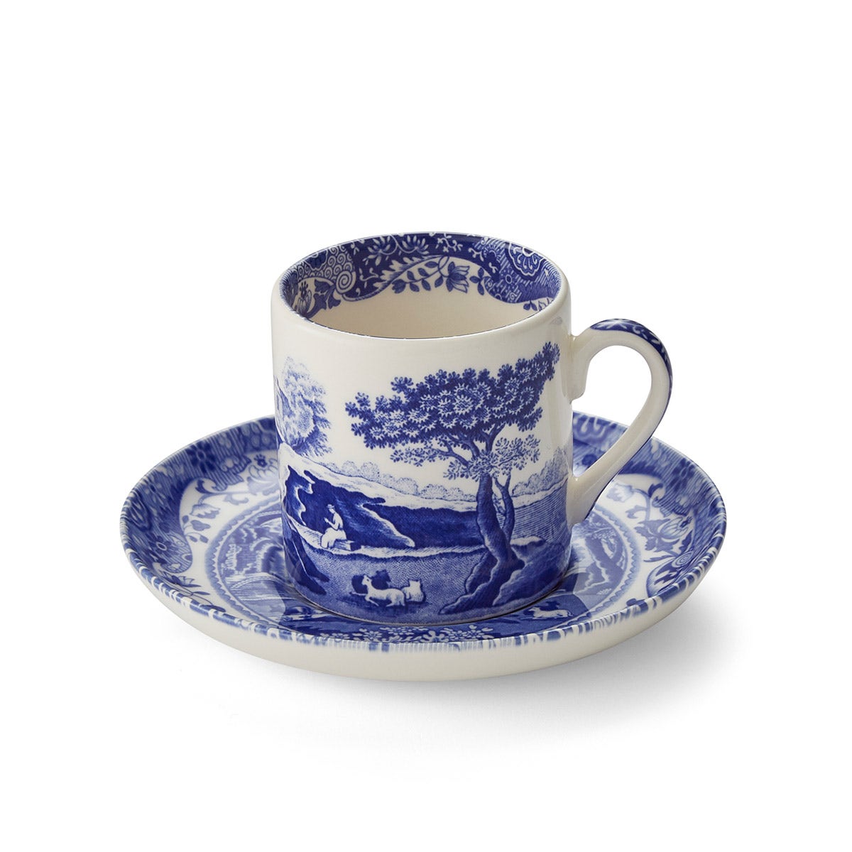 Blue Italian Coffee Cup & Saucer