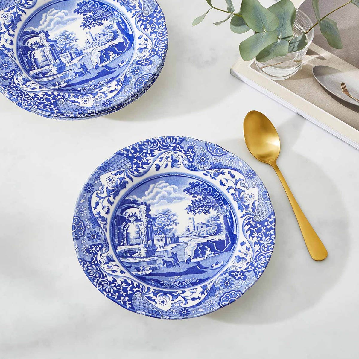 Blue Italian Soup Plate