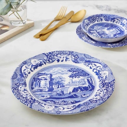 Blue Italian Dinner Plate, 23cm