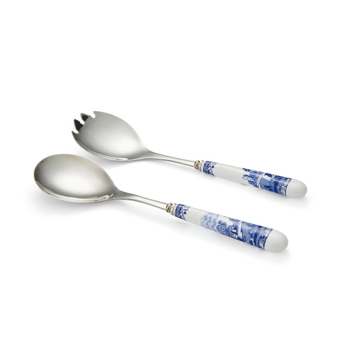 Blue Italian Pair of Salad Servers