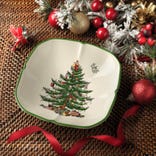 Spode Christmas tree Sculpted Square Dish 