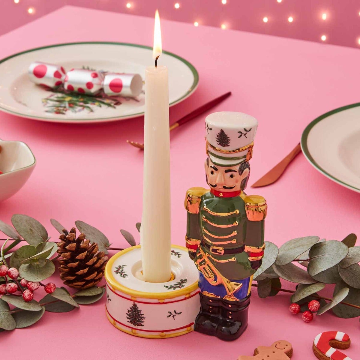 Christmas Tree Nutcracker Candle, Green