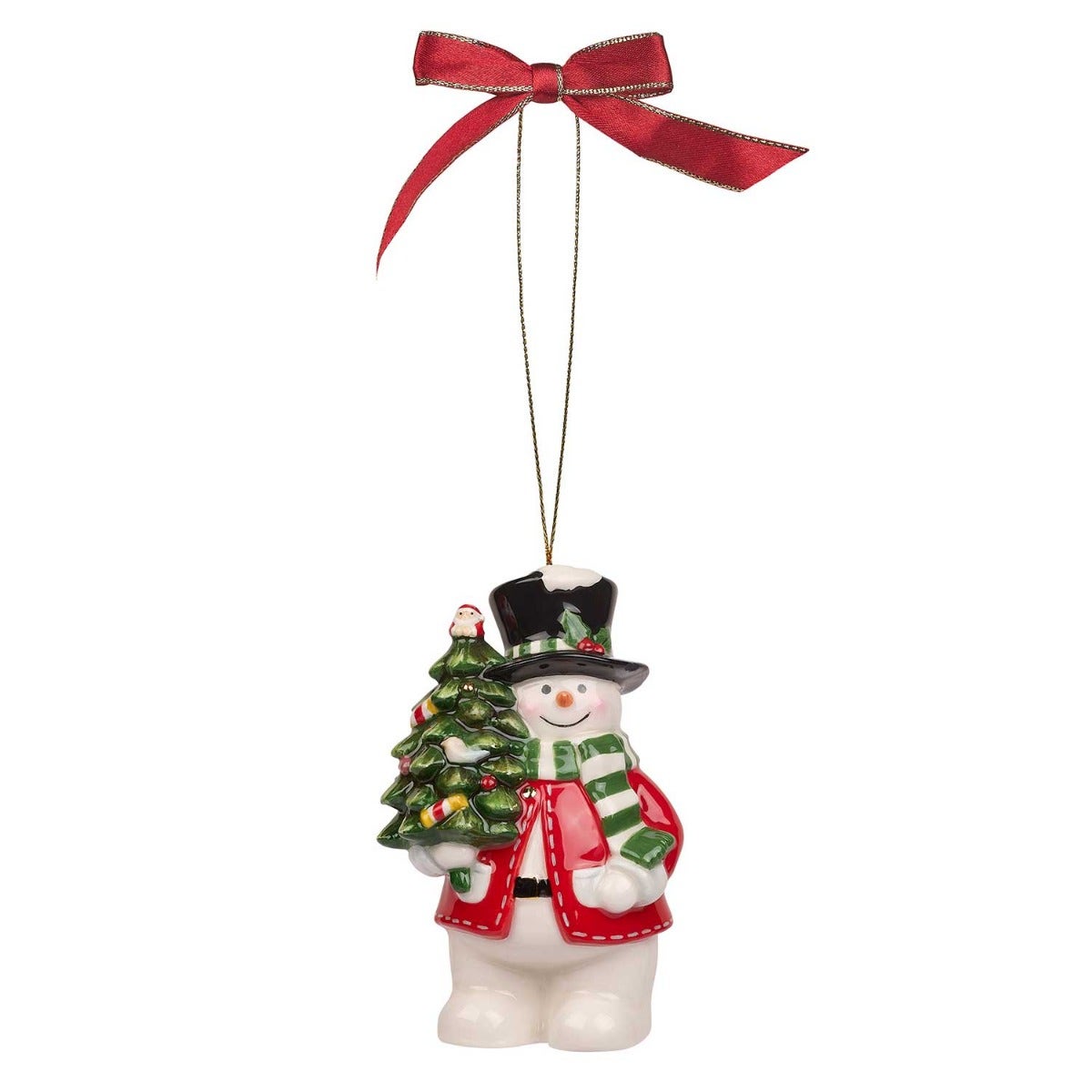 Christmas Tree Snowman Hanging Ornament 