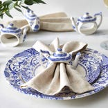 Blue Italian Teapot Napkin Rings - Set of 4 