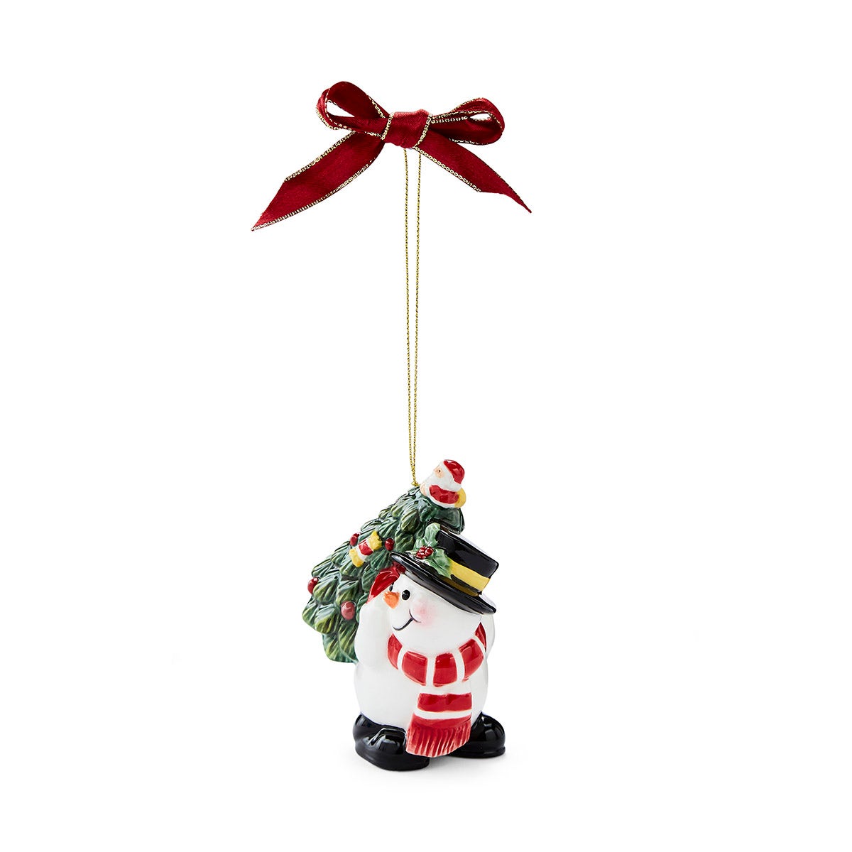 Christmas Tree Snowman carrying Tree Ornament