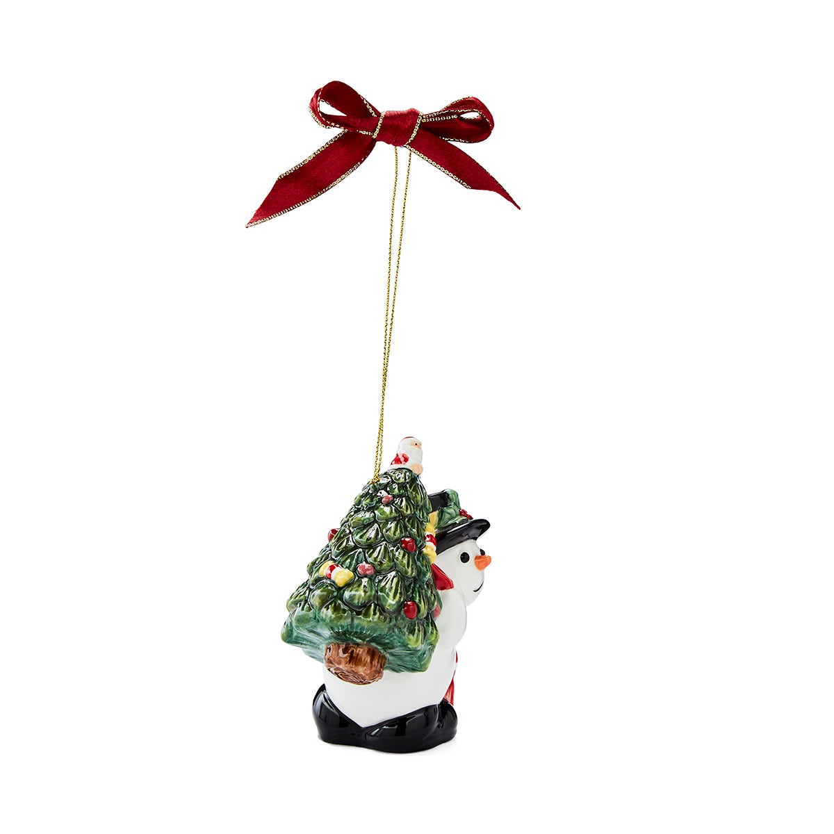 Christmas Tree Snowman carrying Tree Ornament