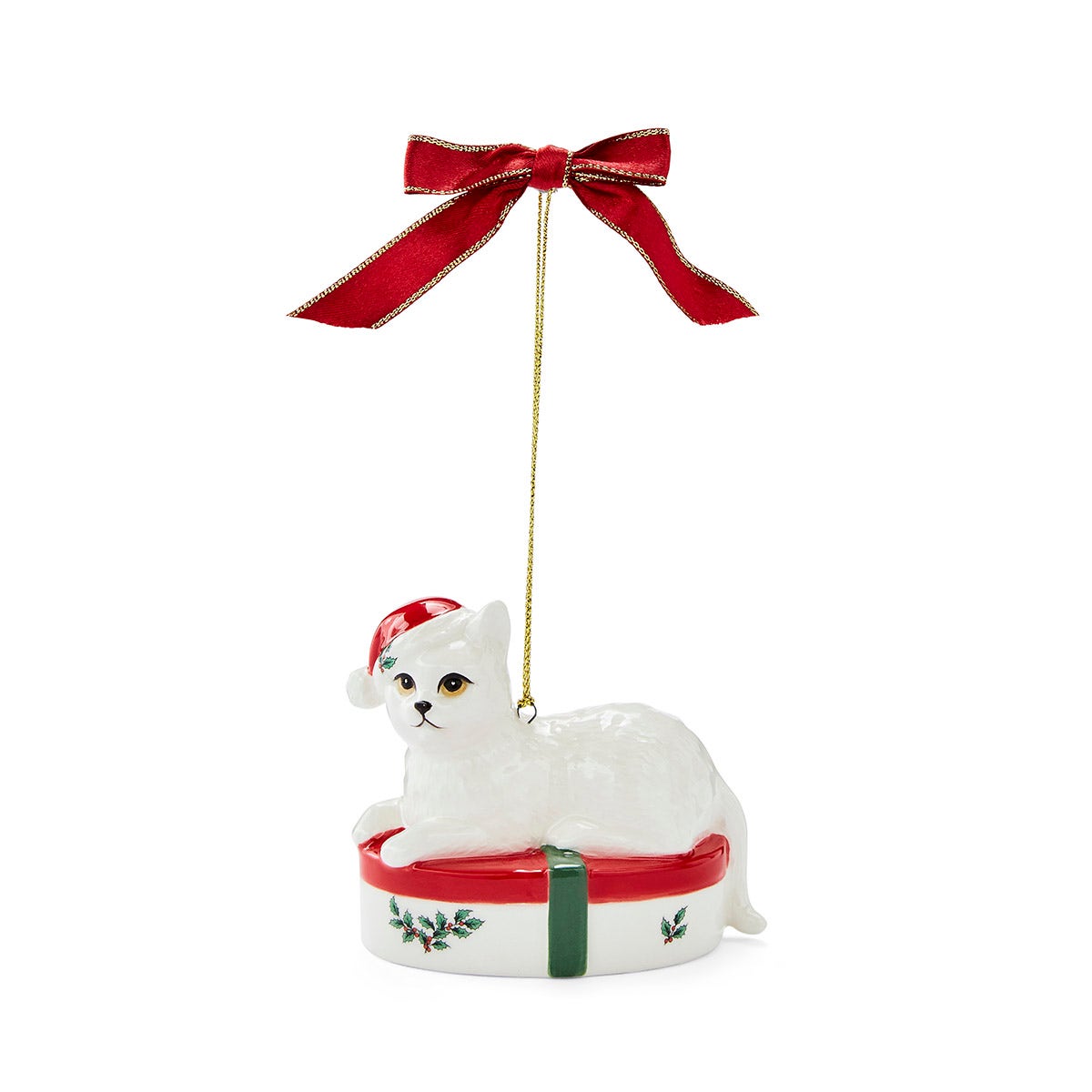 Christmas Tree  Kitten with Giftbox Ornament
