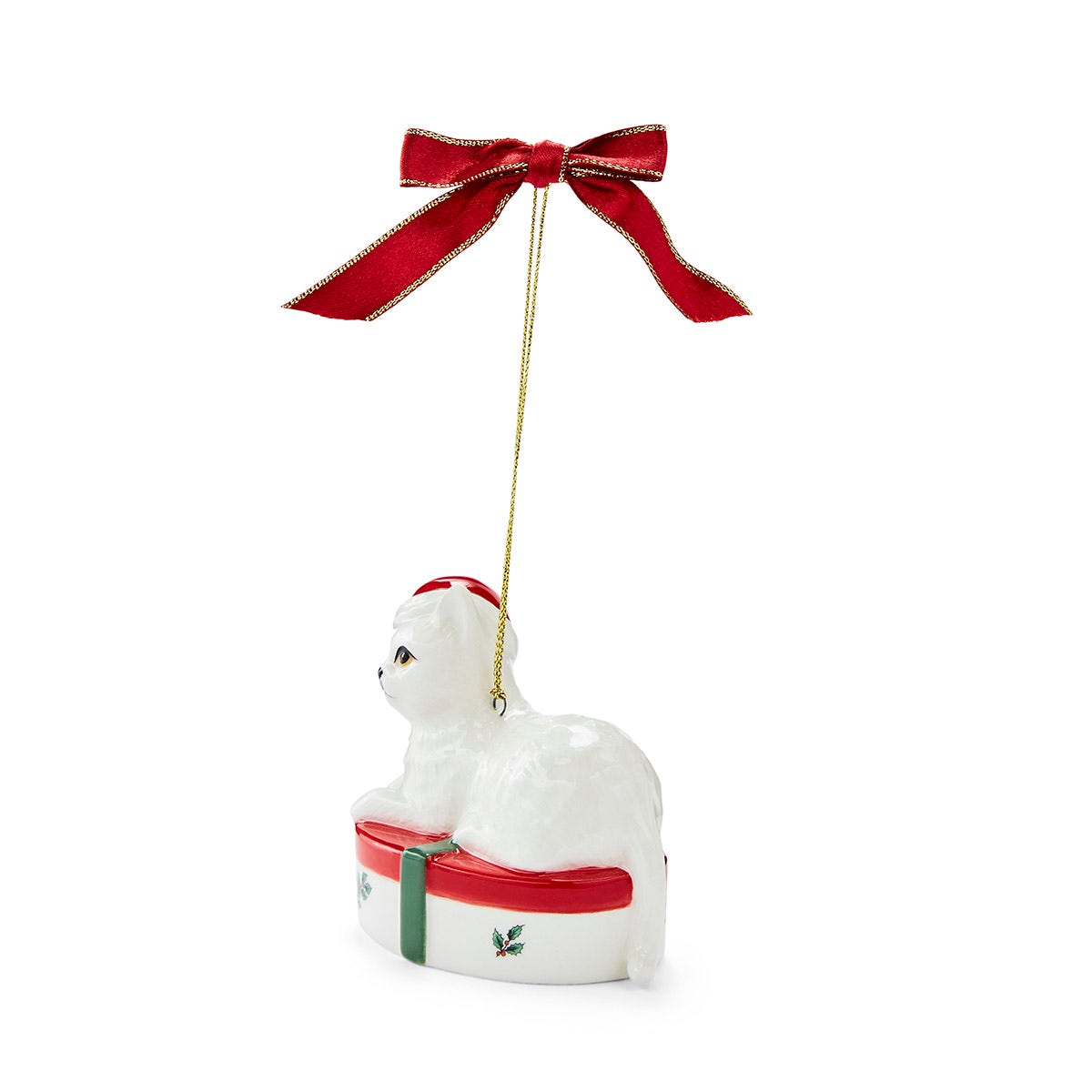 Christmas Tree  Kitten with Giftbox Ornament