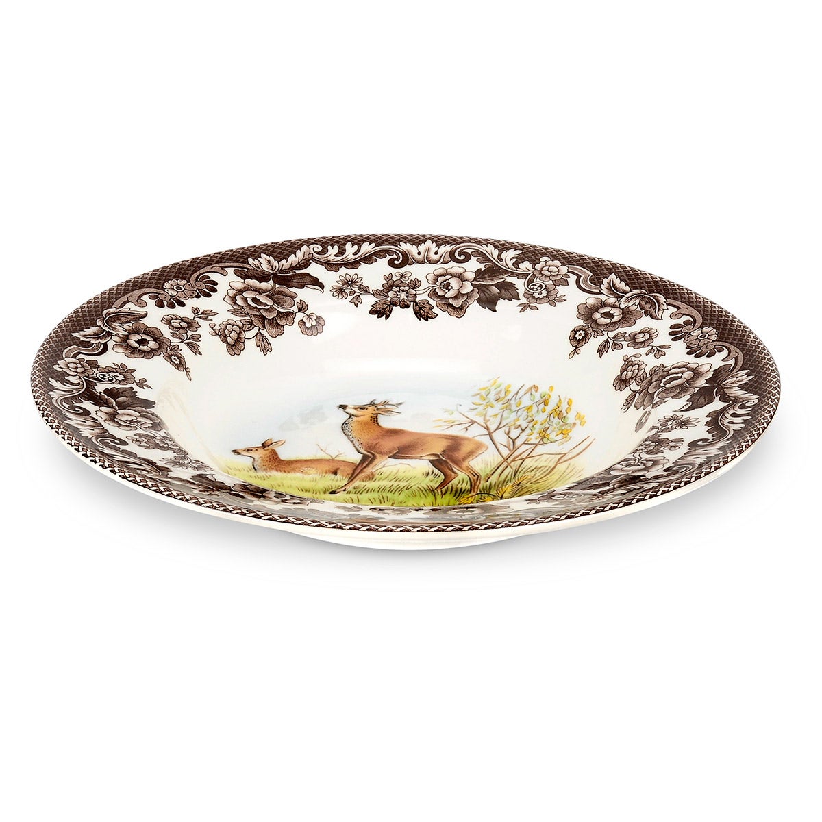 Woodland Deer Motif Soup Plate