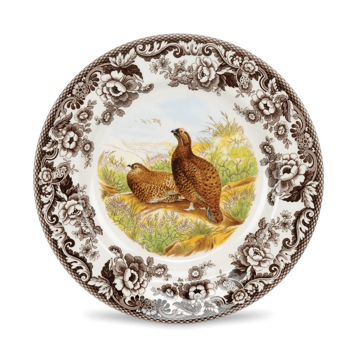 Woodland Red Grouse Motif Dinner Plate