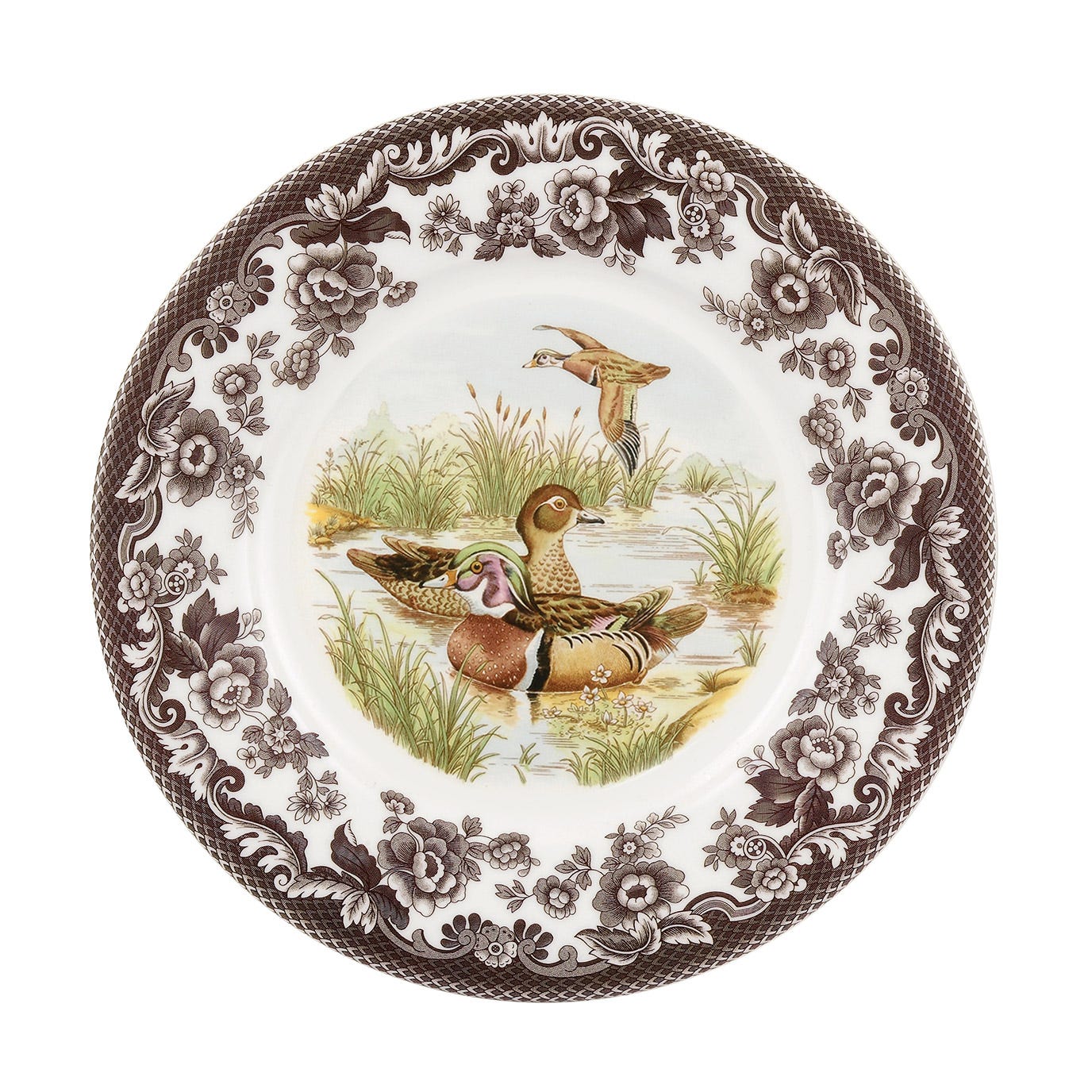 Woodland Wood Duck Motif Dinner Plate