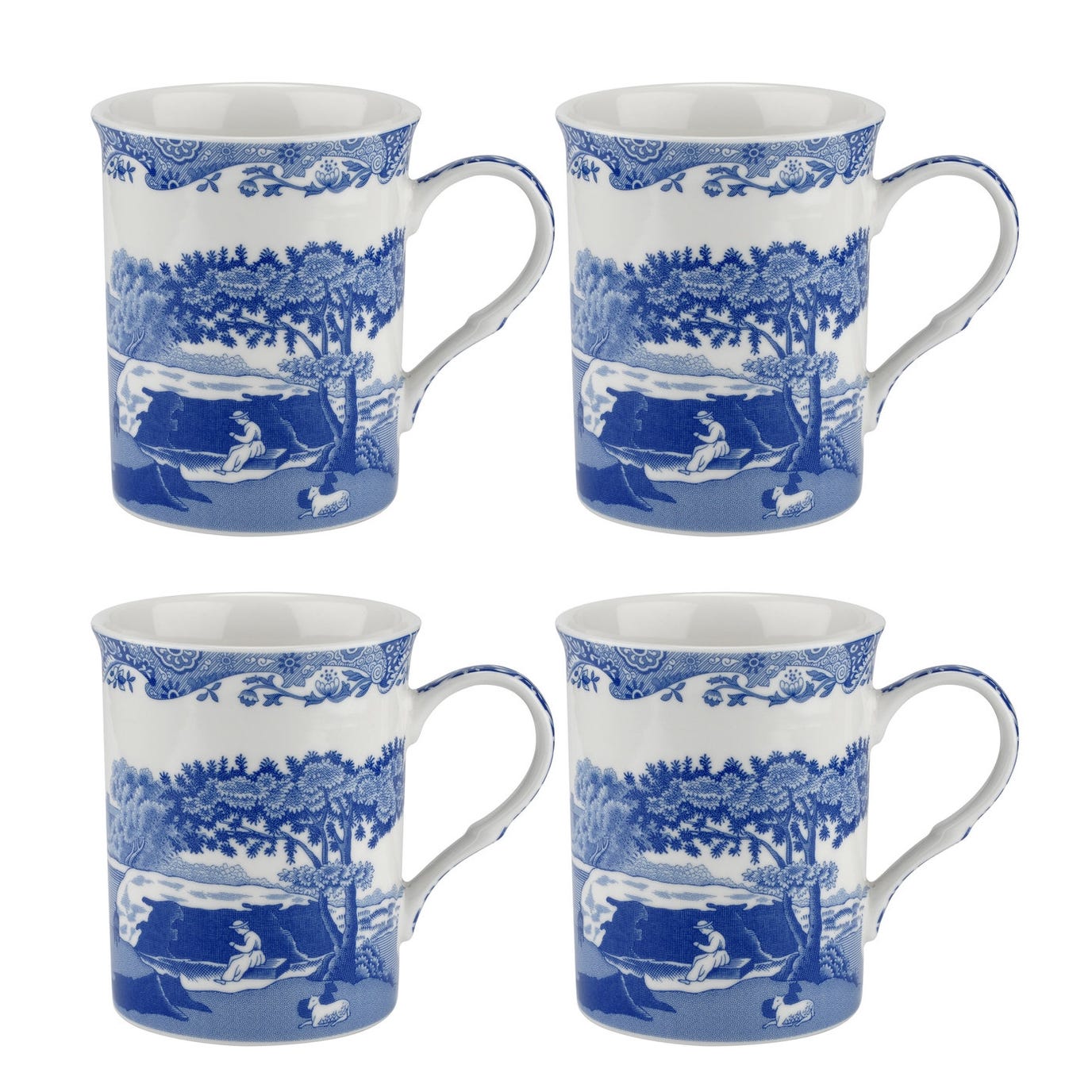 Spode Blue Italian Large Mugs Set of 4