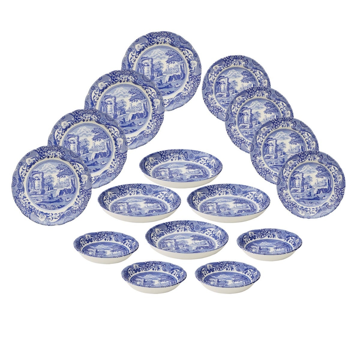 Blue Italian 16 Piece set Dining Set