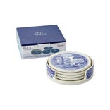 Spode Blue Italian Ceramic Coasters with Holder