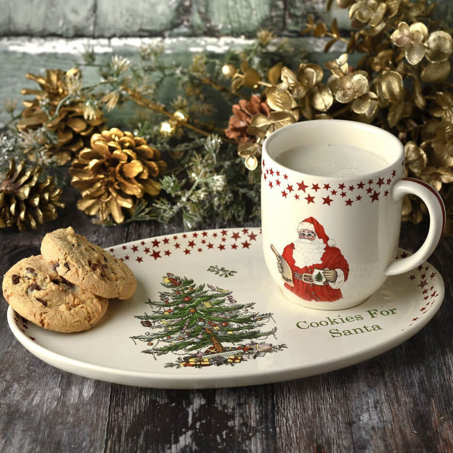 Christmas Tree Cookies For Santa Plate & Mug