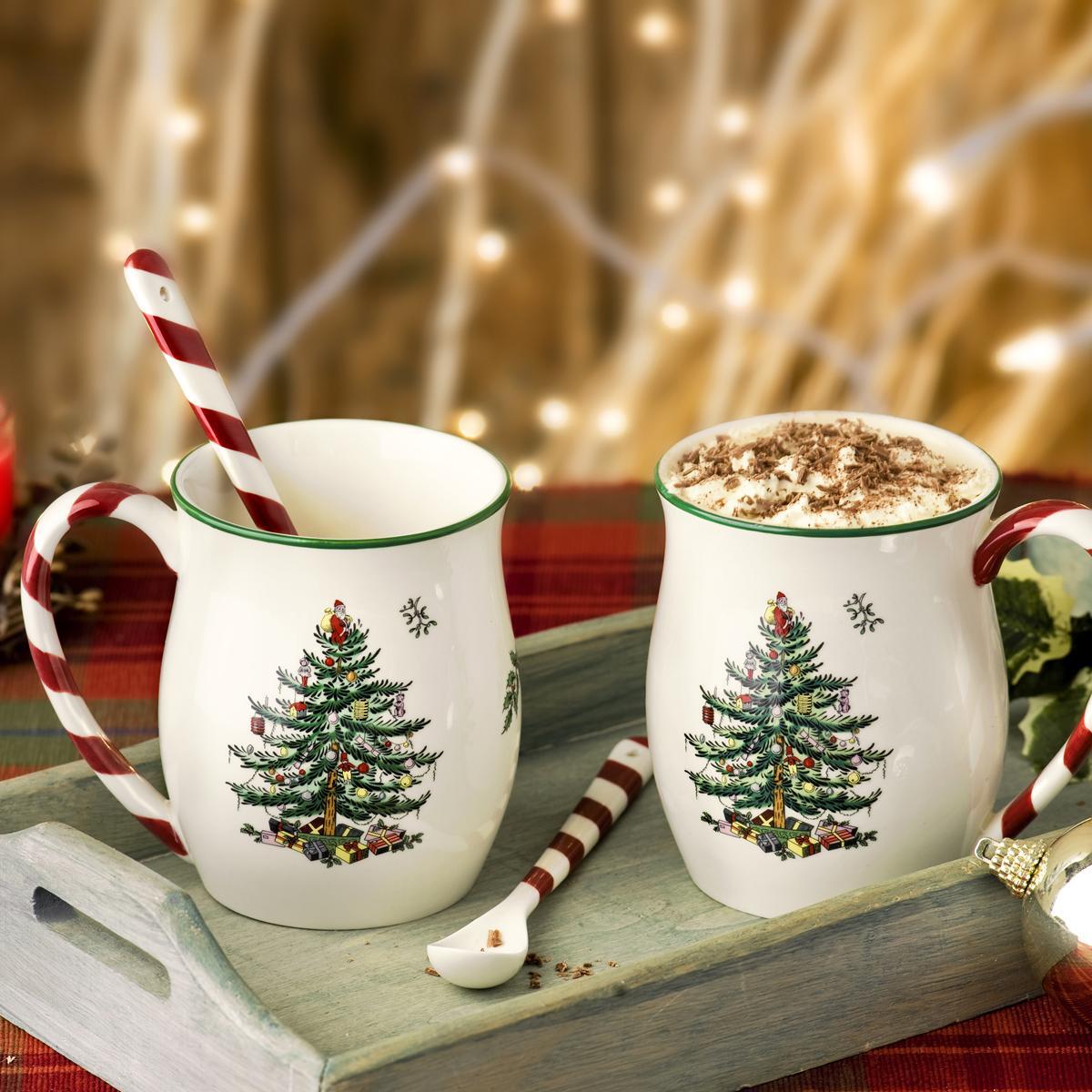 Pimpernel Christmas Tree Mug and Tray Set