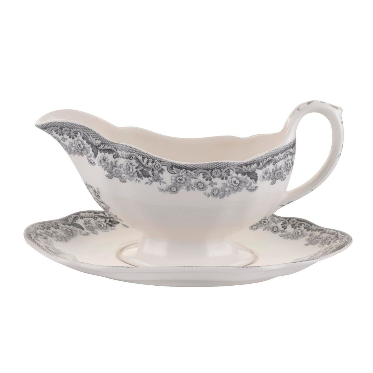 Seconds Spode Delamere Rural Sauce Boat and Stand