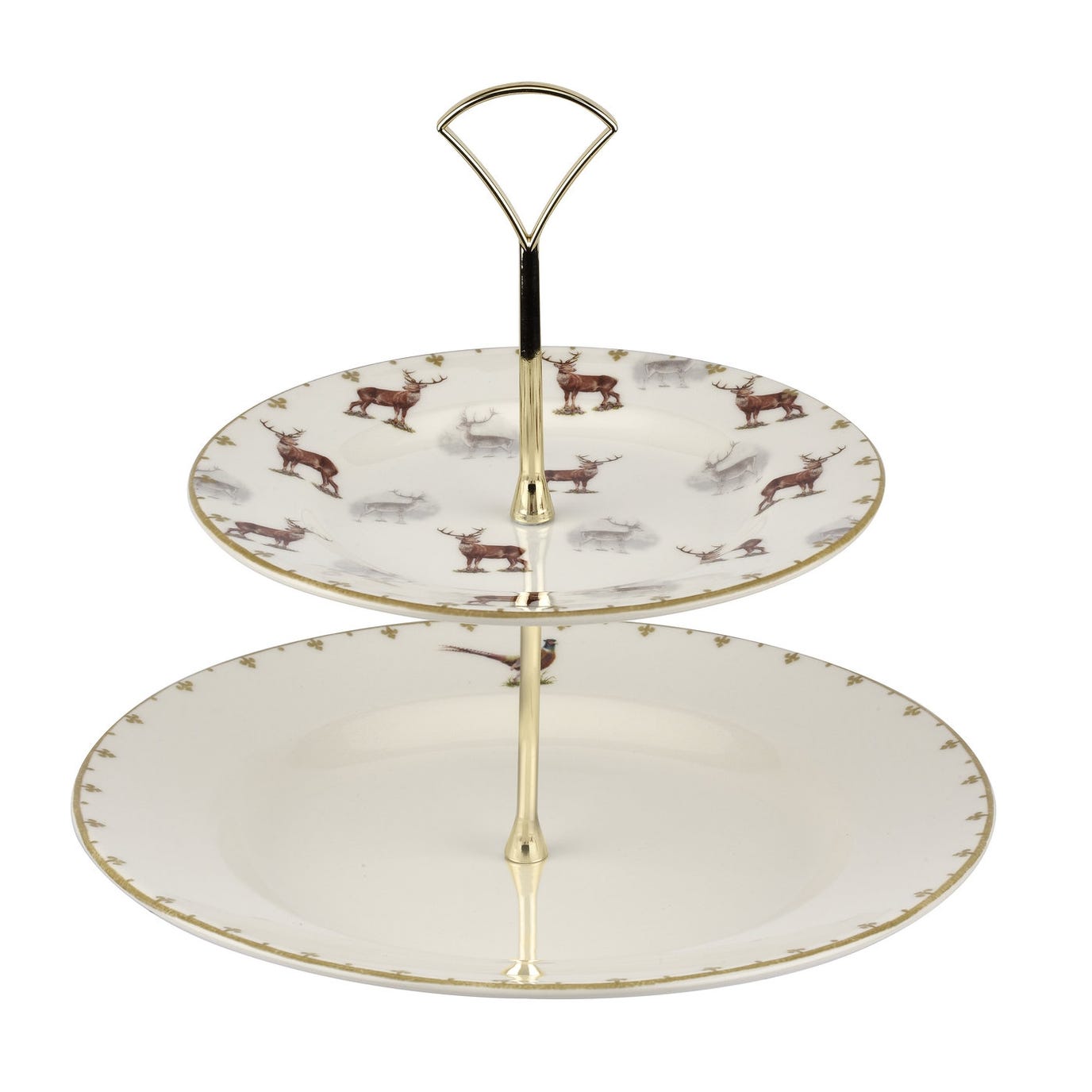 Seconds Spode Glen Lodge 2 Tier Cake Stand - No Guarantee of Stag or Pheasant Design