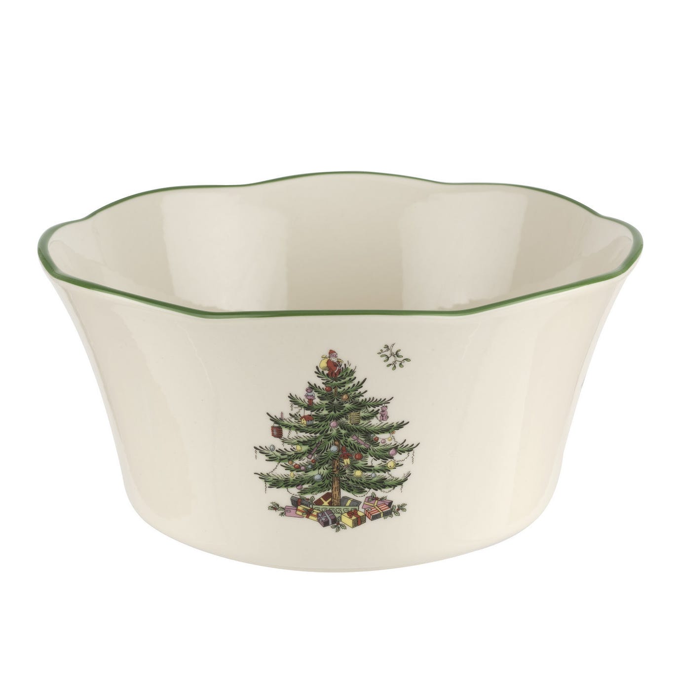 Spode Christmas Tree Flare Scalloped Bowl 8.25 Inch
